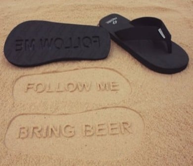 Follow Me Bring Beer Sandals