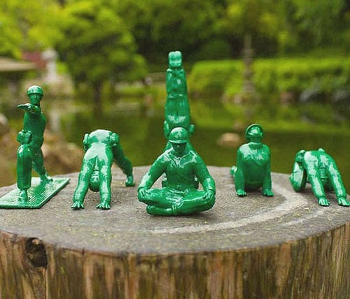 Yoga Pose Green Army Men
