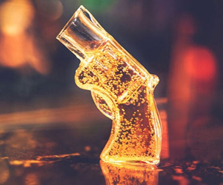 Revolver Gun Shot Glass