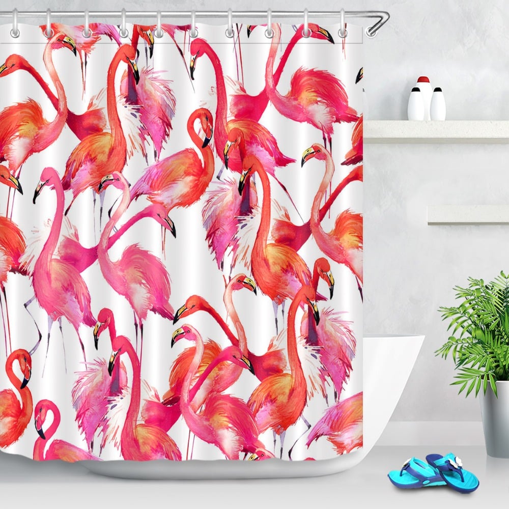 Colorful Tropical Flamingo Shower Curtain