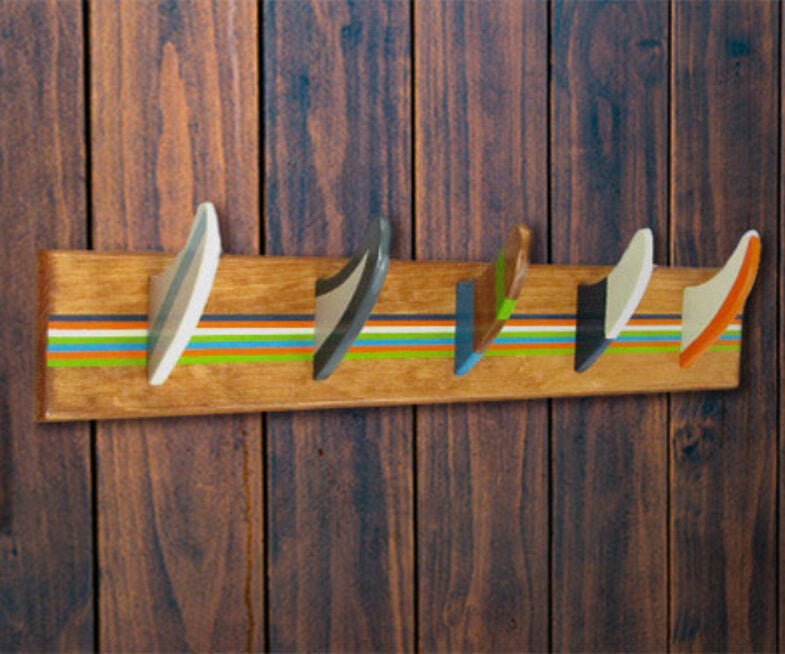 Surfboard Fin Coat Rack