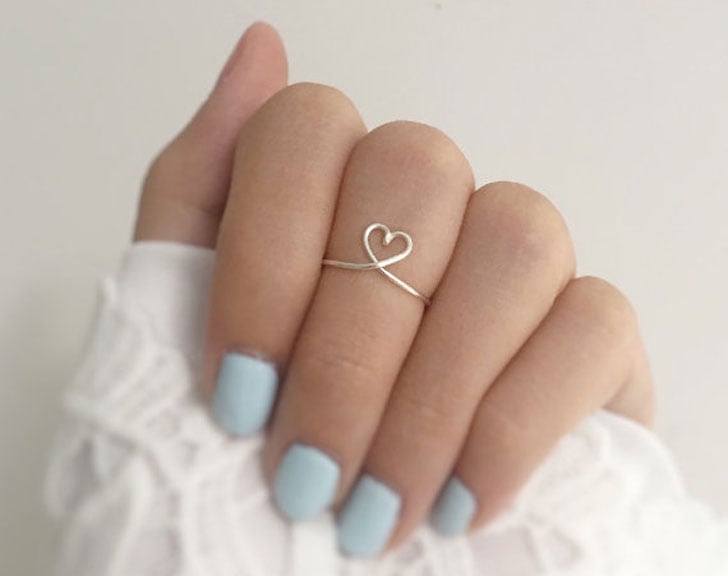 Minimalist Heart Knuckle Ring