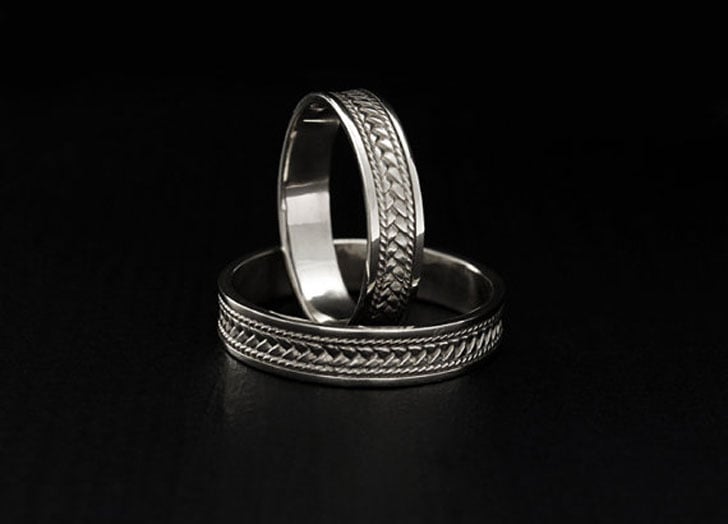 Braided Silver Promise Rings