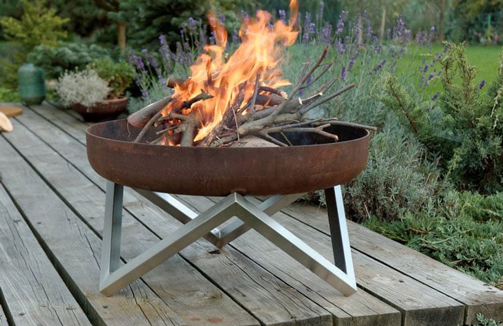 Deep Stone Stainless Steel Wood Burning Fire Pit 