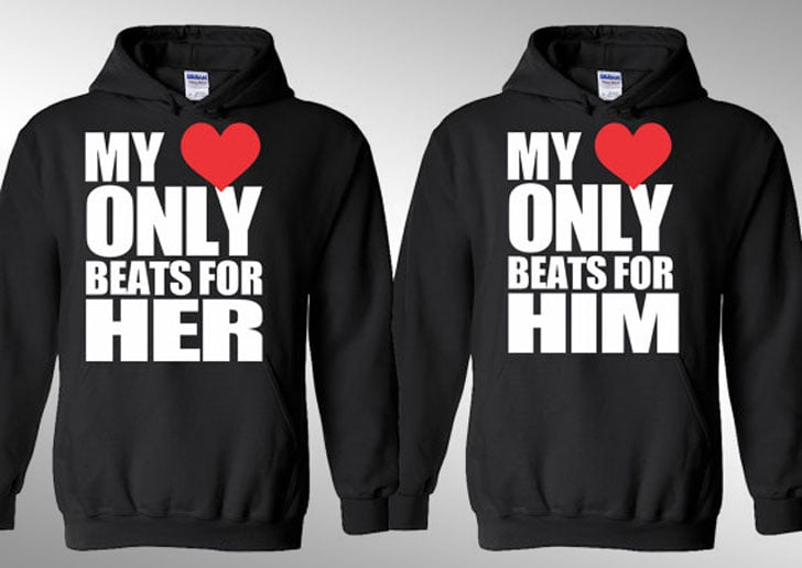 My Heart Only Beats For Him and Her Hoodies