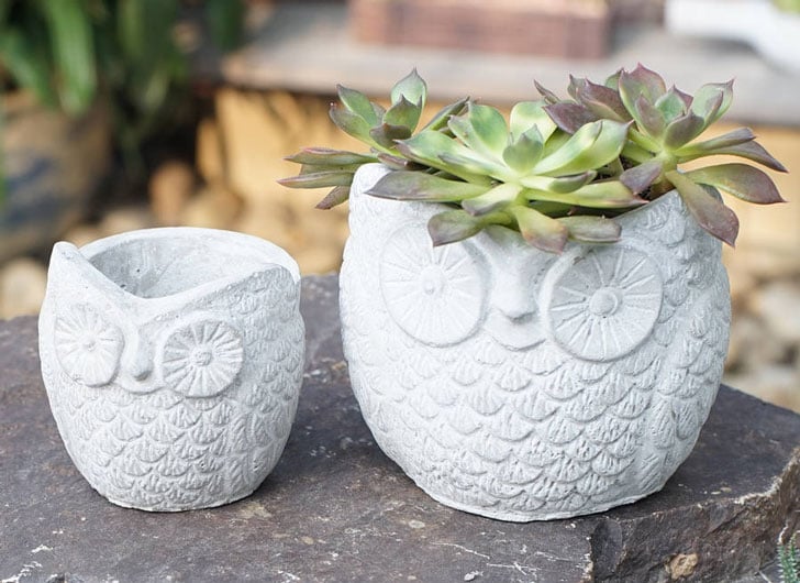 Concrete Owl Shaped Planter Pots