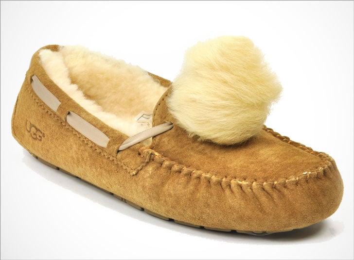 Dakota Genuine Shearling Pompom Slippers