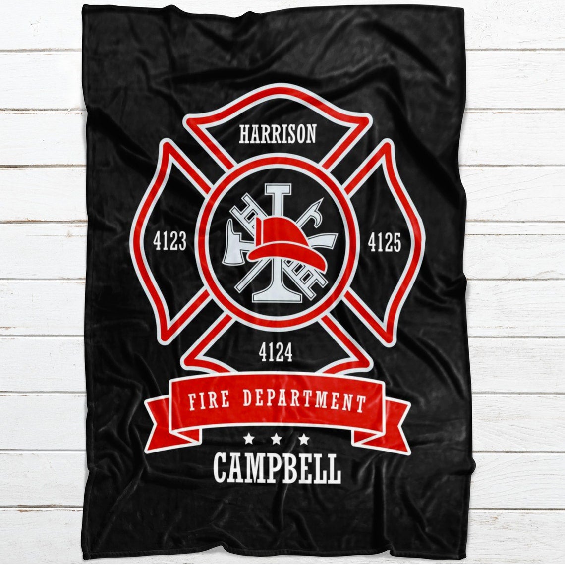 Personalized Firefighter Blanket