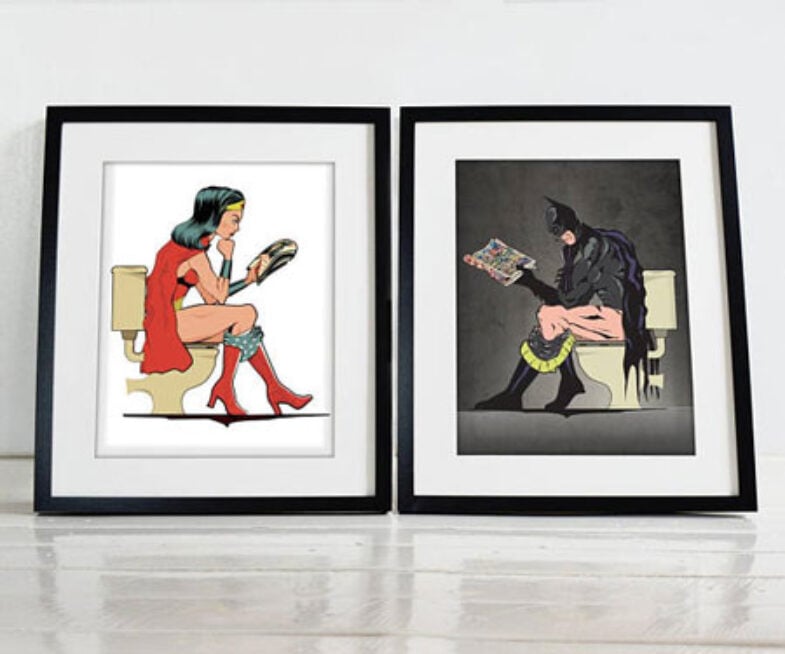 Humorous Superhero Wall Art
