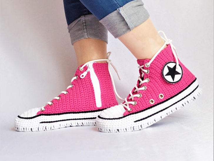 Knitted Crochet Converse Slippers