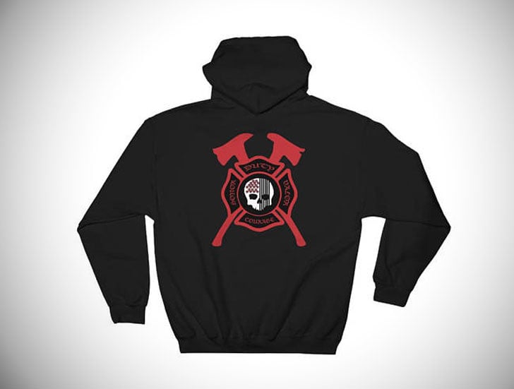 Maltese Cross Skull Firefighter Hoodie