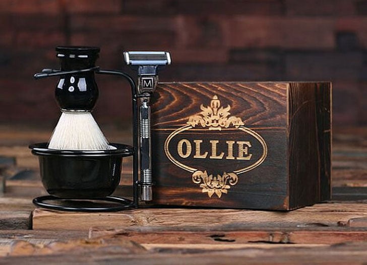 Personalized Monogrammed Shaving Kit Groomsmen Gift Box