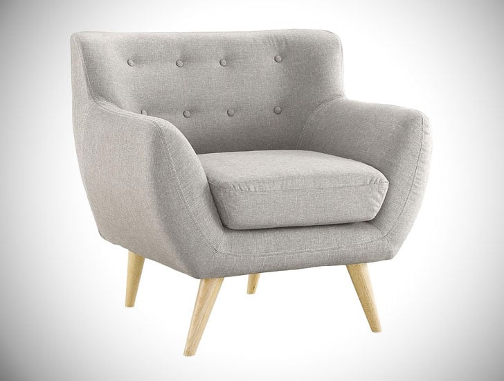 Mid-Century Modern Tufted Bedroom Armchair