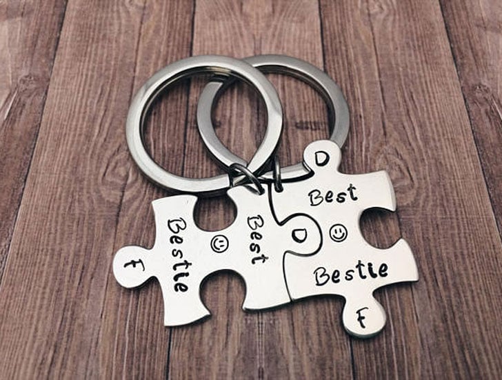 Personalised Jigsaw Puzzle Piece Keyrings - touching gift for best friend