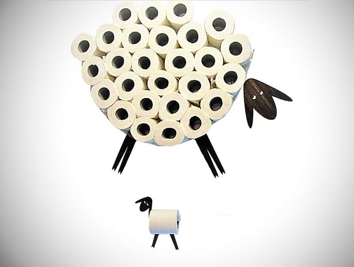 Sheep Decal Wall Shelf Toilet Paper Holder