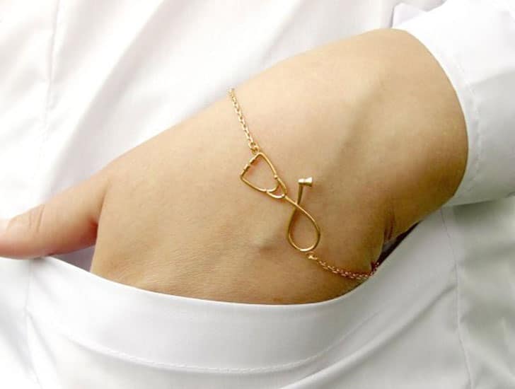 Silver Stethoscope Bracelet - gifts for doctors