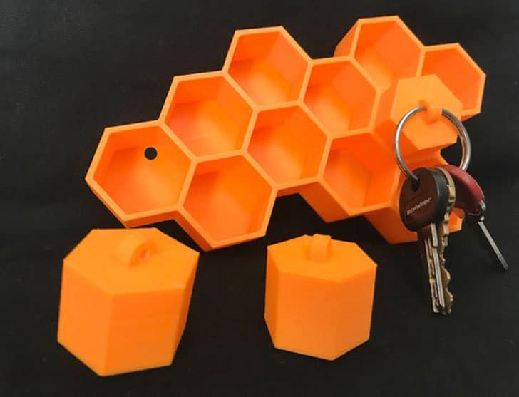 Hexagon Honeycomb Shelf Key Holders - Gifts For Beekeepers