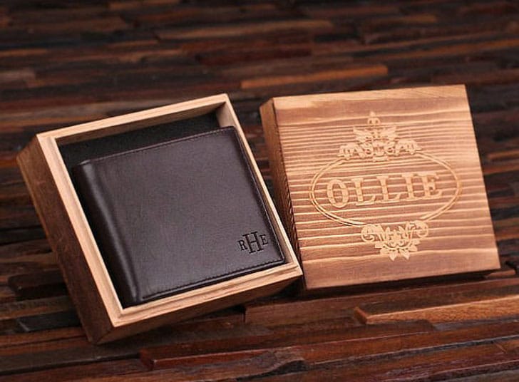 Personalized Monogrammed Engraved Genuine Leather Bifold Wallet