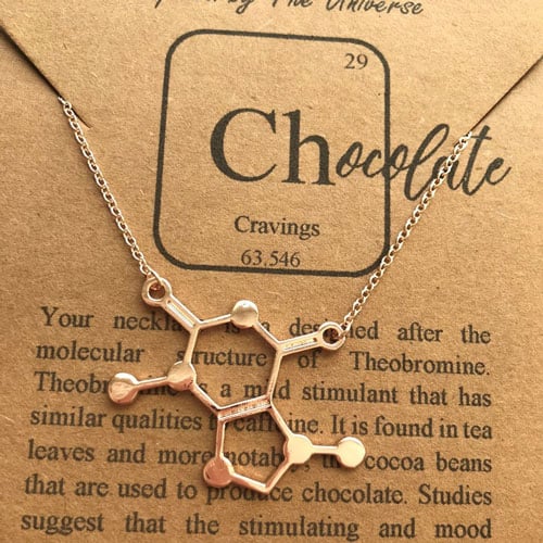 Chocolate Molecule Rose Gold Necklace