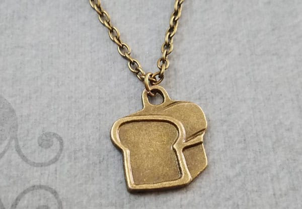 Small Bread Charm Necklace