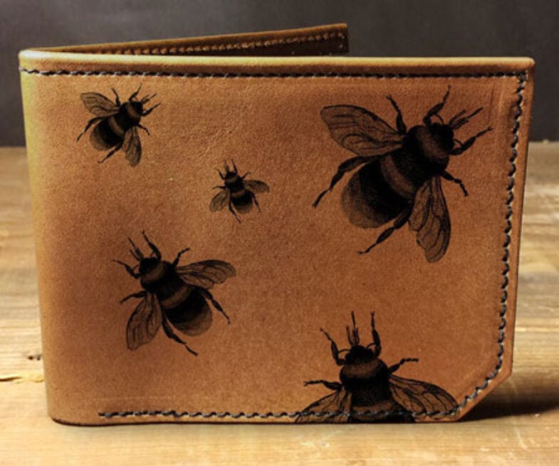 Mens Leather Bees Wallet