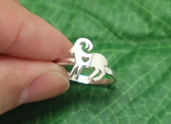 Silver Goat Ring - Gifts for Goat Lovers