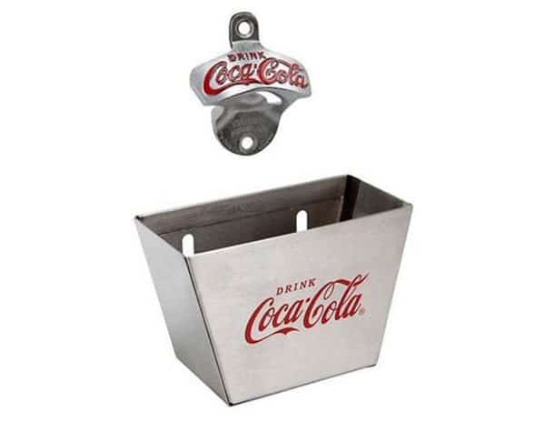 Coke Wall Mount Bottle Opener & Cap Catcher