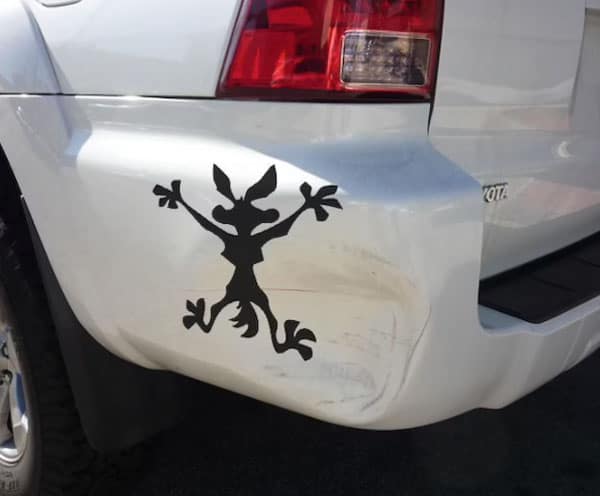 Wile-E Coyote Car Dent Vinyl Decals