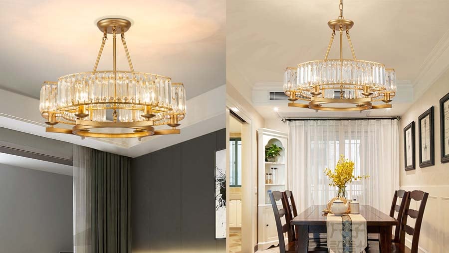 Lights in Gold Crystal Chandelier