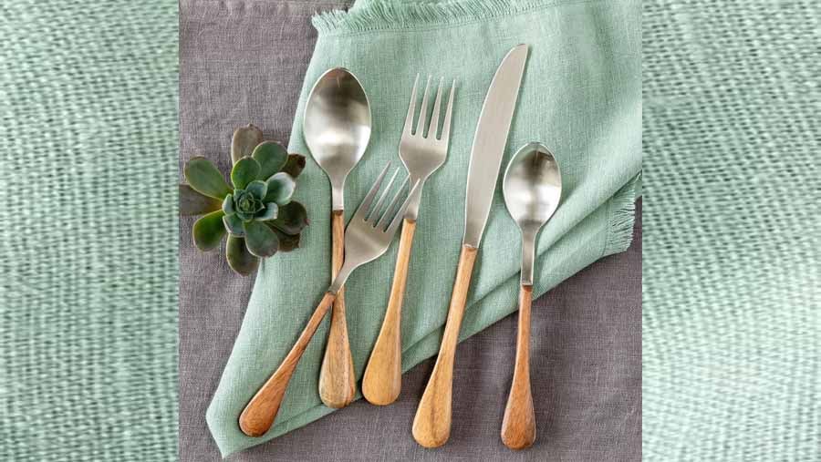 Wood Handled Stainless Flatware