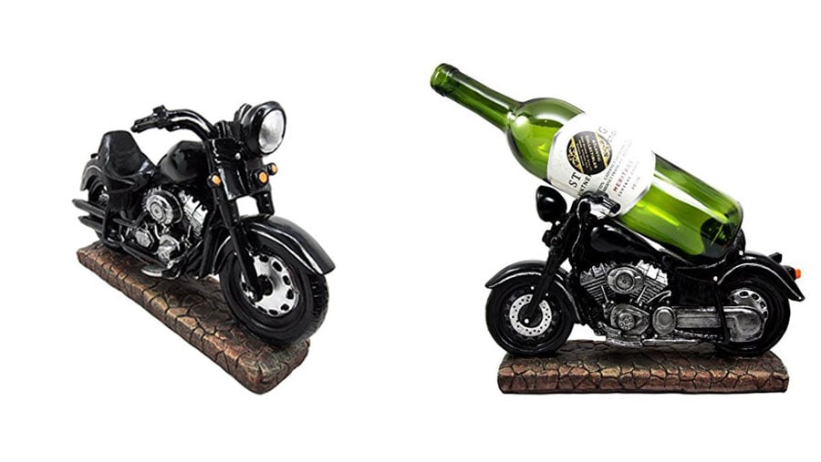 Black Chopper Motorcycle Wine Holder