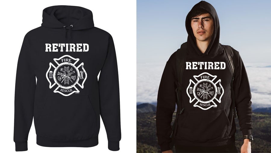 Retired Firefighter Badge Sweatshirt