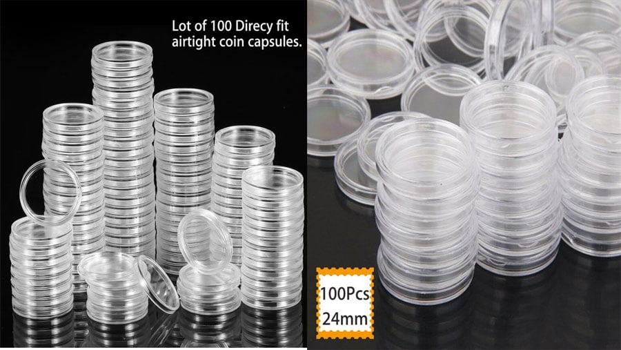 100pcs Round Plastic Coin Capsules With Storage Box - Coin Collection  Supplies, Commemorative Coin Protector - Ideal For Christmas, Halloween,  Thanksgiving Gifts