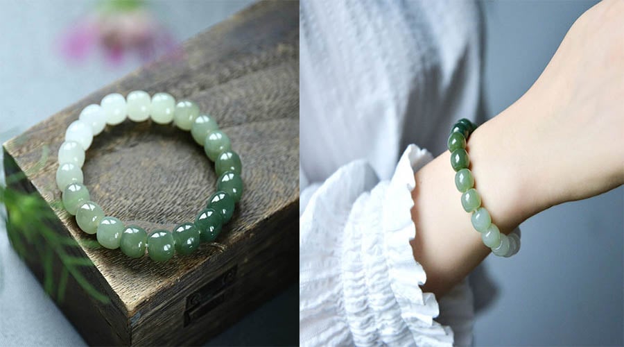 Gradient Natural Jade Beaded Mala Healing Bracelets