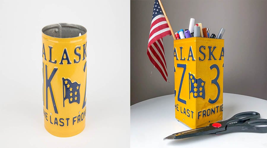 License Plate Pencil Holder