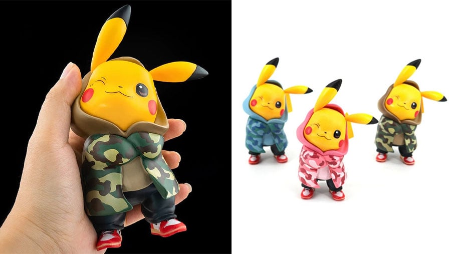 Pokemon Kawaii Camouflage Pikachu Action Figure Anime Cosplay Pocket  Monsters Model Surprise Toys 