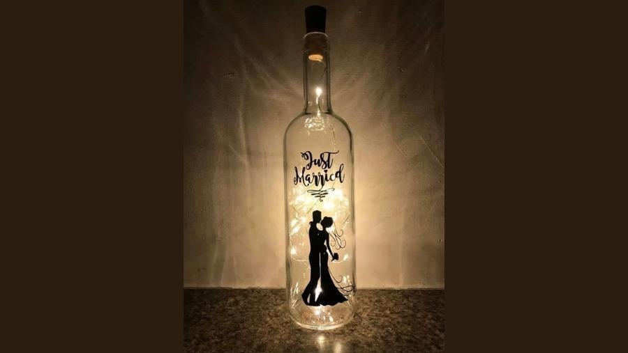 Just Married Light Up Bottle