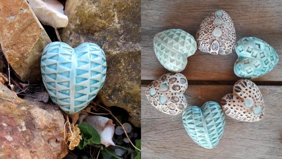 Turquoise Porcelain Heart