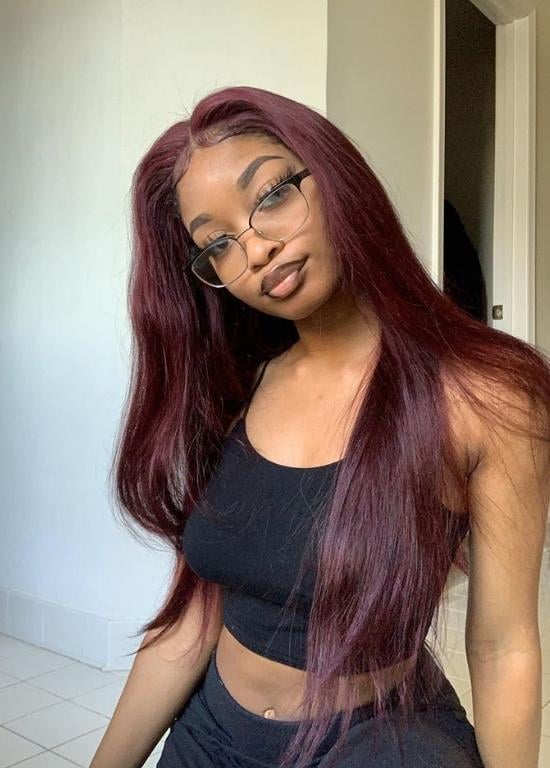 dark red hair color on black women