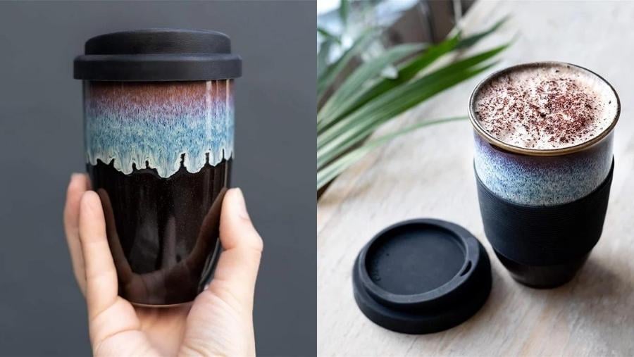 Vacuum Insulated Ceramic Travel Tumbler