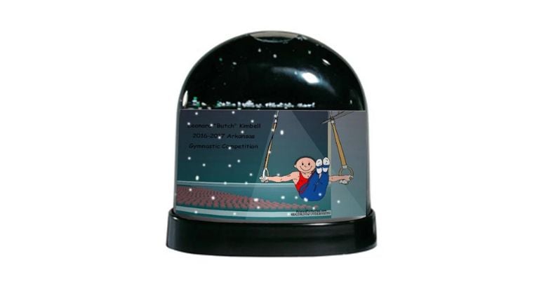 Male Caricature Gymnastics Snow Globe