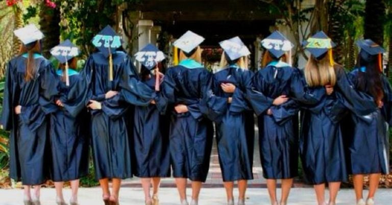 Backside Graduation Photo with the Squad