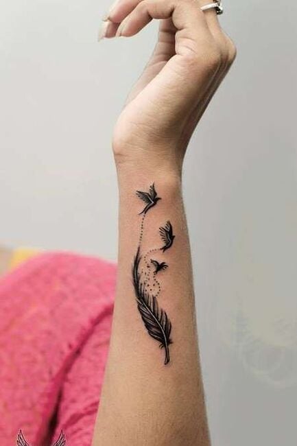 Birds and Feather Tattoo
