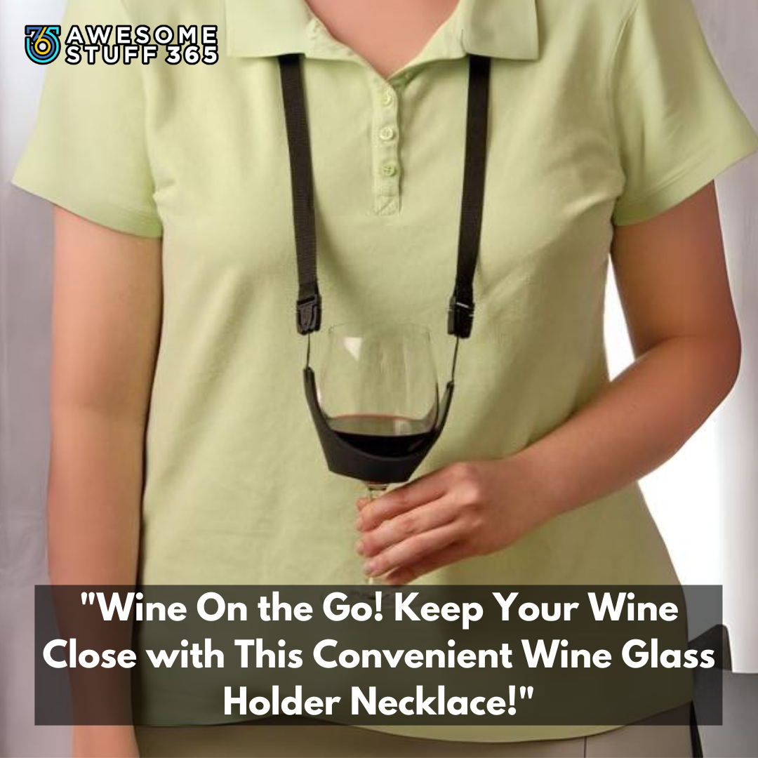 thumbnail image 2 of Hands Free Wine Glass Holder Necklace - Set Of 2 Black Party Wineyoke Lanyards 2 of 12