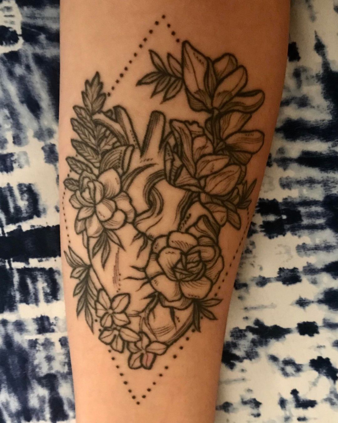 The Meaning Behind Floral Anatomical Heart Tattoos