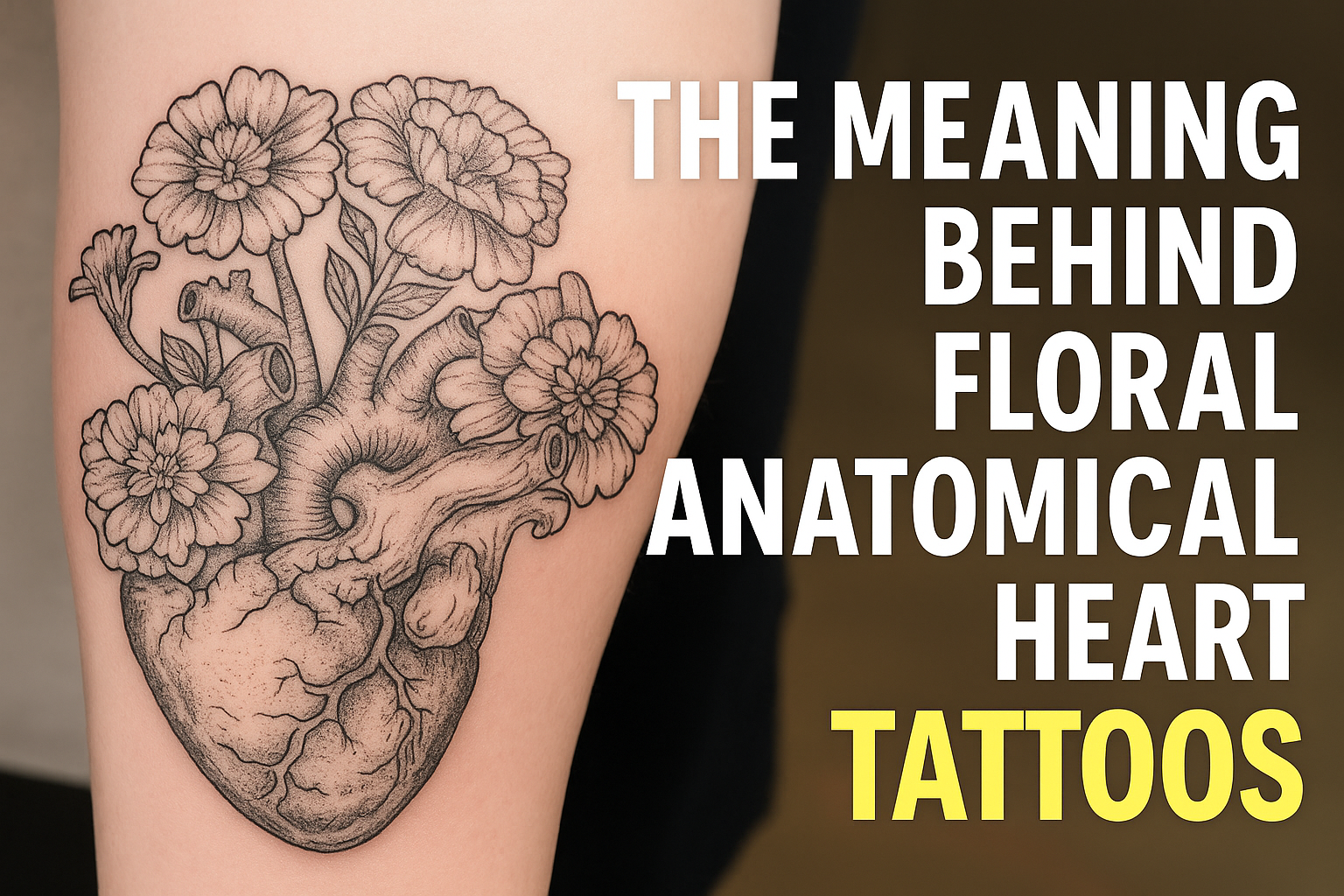 The Meaning Behind Floral Anatomical Heart Tattoos