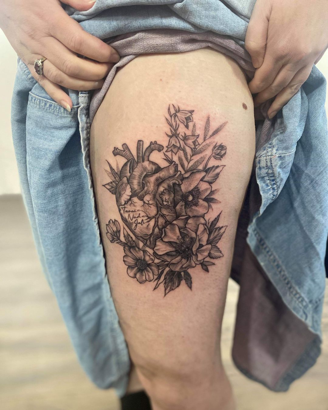 The Meaning Behind Floral Anatomical Heart Tattoos
