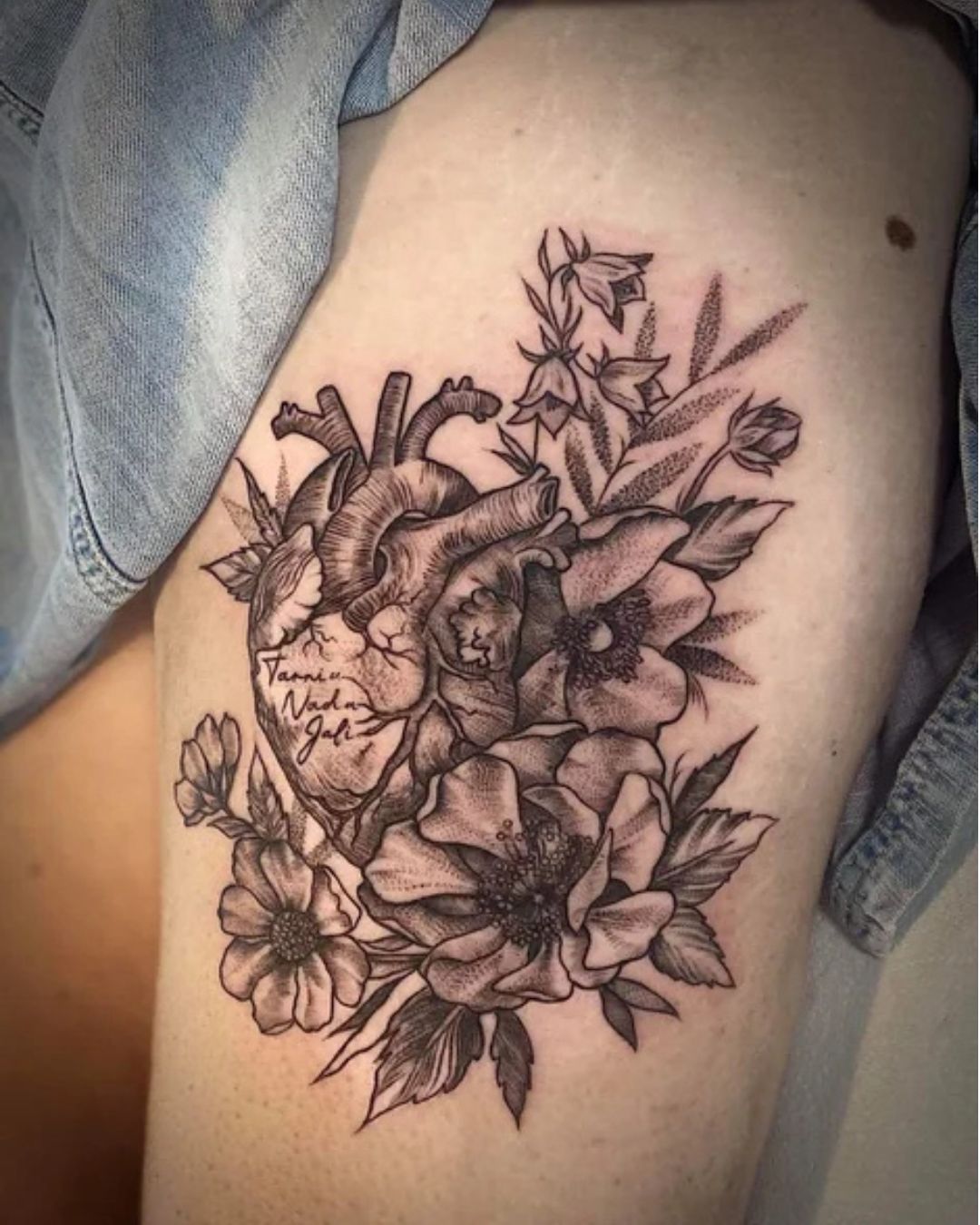 The Meaning Behind Floral Anatomical Heart Tattoos
