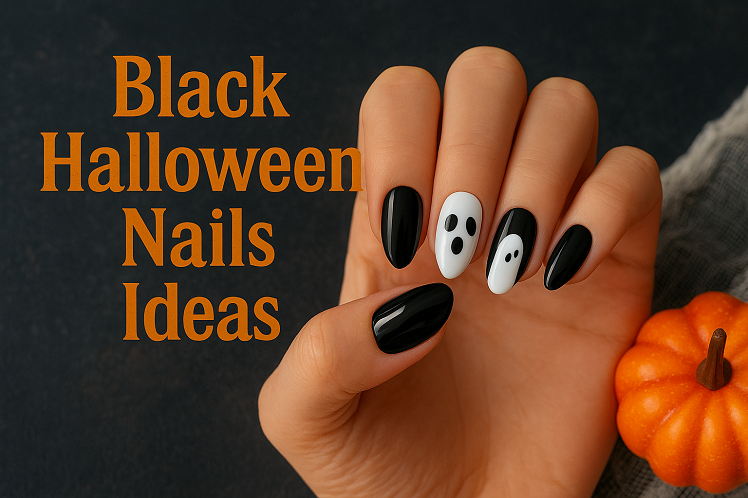 black halloween nails