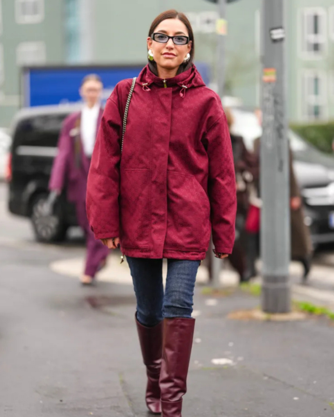 11. Bold Burgundy for Rainy City Streets
